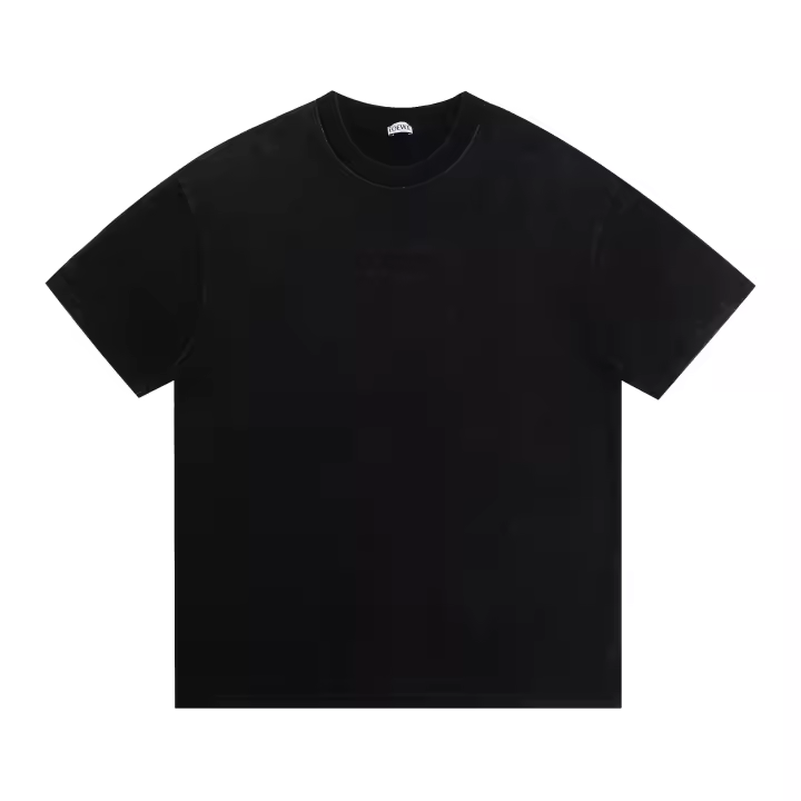 LOEVE Nueva camiseta de manga corta de verano bordada y fieltrada para hombres, camisa informal de algodón puro de moda, top lavado y desgastado para parejas - 1