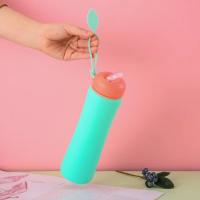 Botella de agua de silicona plegable a prueba de fugas, taza de agua plegable portátil reutilizable, tapa giratoria, tazas de agua plegables para viaje - details 9