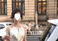 Vestido de noche de gama alta certificado blanco, regalo de cumpleaños elegante de verano para mujer de satén de acetato francés - details 1