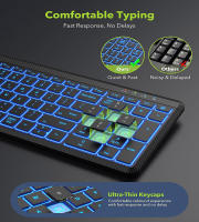 Combinación de teclado y ratón recargable de retroiluminación RGB ergonómica Bluetooth de doble modo silencioso juego de teclado y ratón inalámbrico, adecuado para escritorios / computadoras portátiles - details 8