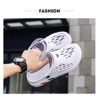 Sandalias ligeras de EVA para hombre, zapatos informales con agujeros, zuecos para amantes del jardín en casa, zapatillas planas de playa al aire libre, talla grande 49 - details 16