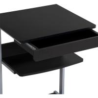 Mesa Ordenador con Ruedas Escritorios Ordenador Pequeña con Bandeja de Teclado Mesa Gaming con Cajón para Estudio,Espacio Límite Negro 79,5x56x51cm Roble Claro - details 22