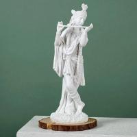Krishna Statue 9.65 inch Resin Crafts Artwork Religious Resin Ornament Collectible for Bookcase Home Tabletop Living Room Decor