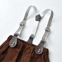 Conjunto de Niños de Estilo Coreano para Otoño Camisa de Algodón a Rayas de Varios Colores con Pantalones de Tirantes Moda de Playa para Mujeres - details 13
