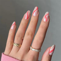 24Pcs Uñas Postizas De Póker Manicura Ballerina Removible Almendra Uñas Falsas De Decoración Para Mujeres Y Niñas Uñas Postizas De Cuchara Completo - details 28