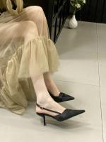 Zapatos de tacón alto plateados puntiagudos para mujer stiletto back zapatos individuales vacíos nuevos con falda bolsa cabeza sandalias zapatos de mujer - details 48