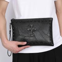 Bolso de mano de cuero PU suave a la moda para hombre, bolso duradero de alta calidad, bolso de mano con diseño de retales informal - details 1