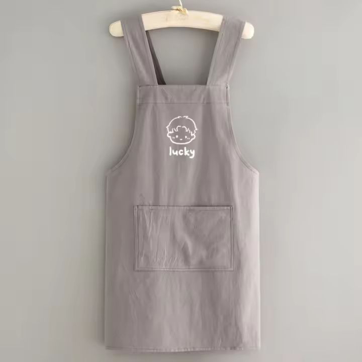 Delantales de cintura japoneses de algodón simples, delantales de cocina antisuciedad para el hogar, bata de cocina transpirable para niños y niñas - 1