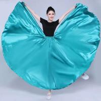 Vestido de bailarina gitana de danza del vientre, swing flamenco español largo satinado brillante de 360/720 grados, varios colores - details 8