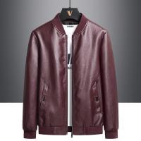 Chaqueta de cuero con cremallera y cuello alto informal para hombres, primavera y otoño - details 3
