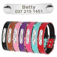 perro personalizado cuero PU, Collar de cachorro personalizado, collares mascotas grabados gratis para perros pequeños, medianos - details 4