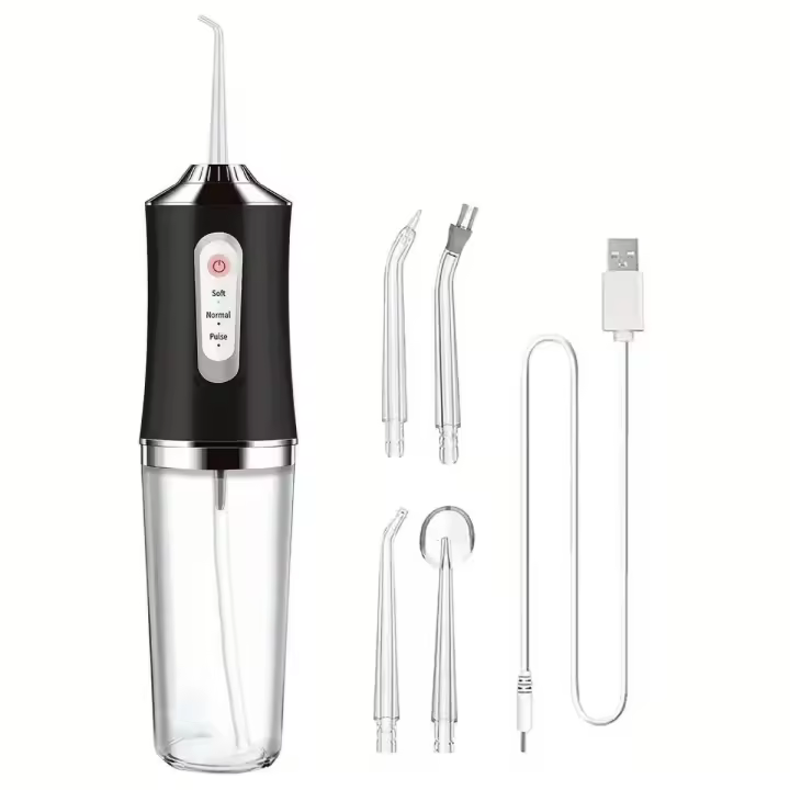 Irrigador Dental Portátil Profesional 4 Boquillas, 3 Modos, Recargable Ideal para Limpieza Dental - 1