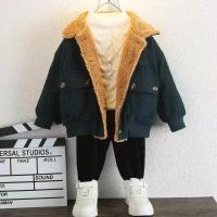 Chaqueta de Piel de Pana para Niños Cálida Abrigo de Invierno Moda infantil de Alta Calidad - details 1