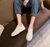 Zapatos de cuero genuino de alta calidad para mujer, zapatillas informales de tenis con plataforma, vulcanizados, 5,5 cm - details 4