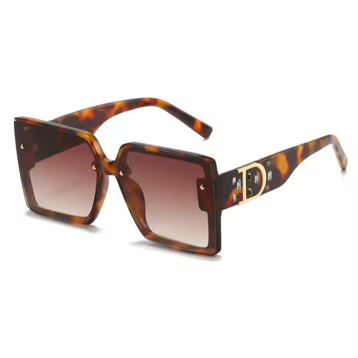 gafas de sol cuadradas de diseñador de marca clásica para mujer, lentes de sol de tendencia, moda Vintage, lujo, diamante, Marco grande, UV400, 2023 - 1