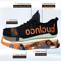 Protector de acero del dedo del pie, zapatos de seguridad para hombres, zapatos de trabajo antipinchazos, zapatos industriales transpirables, botas de seguridad de trabajo indestructibles - details 1