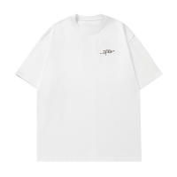 Camiseta de manga corta de algodón vintage hombre 25 verano estampado de letras americanas media manga marca de moda holgada pareja camiseta - details 0