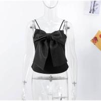 Top de Lentejuelas Elegante con Lazo Grande Top de Tanque sin Espalda con Cremallera para Mujeres - details 0