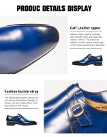 Monjes Oxford de negocios de cuero de lujo con zapatos de vestir formales hechos a mano para hombres Goodyear Italia - details 11