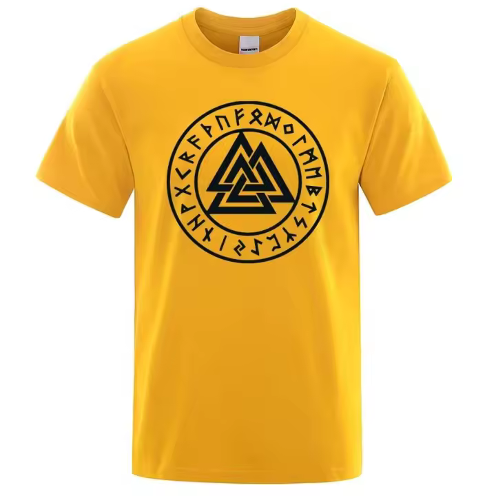 Camisa de manga corta Odin Vikings para hombre, camiseta informal de Hip Hop, ropa de calle Haruku, verano 2022 - 1