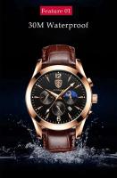 Reloj Deportivo de Cuero de Marca Premium 2021 Reloj de Cuarzo Automático para Hombres Impermeable - details 6