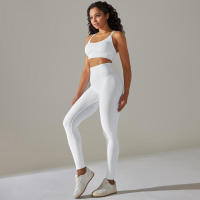 Conjunto de Yoga Sin Costuras para Mujeres Chaleco de Entrenamiento, Pantalones, Sujetador, Shorts de Gimnasio, Leggings de Correr de Cintura Alta Conjuntos Deportivos - details 12