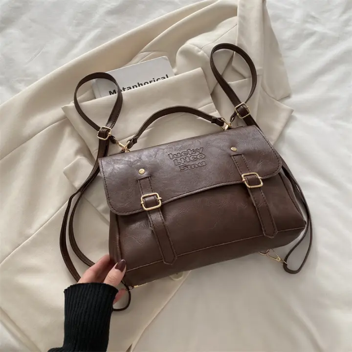 Backpack, handbag, briefcase, niche, design, retro, fashion, college, large capacity, backpack - 1