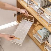 Estante para platos de estilo japonés, vajilla con mango de madera, escurridor, cesta de almacenamiento de cocina de hierro portátil, cuenco y palillos - details 3