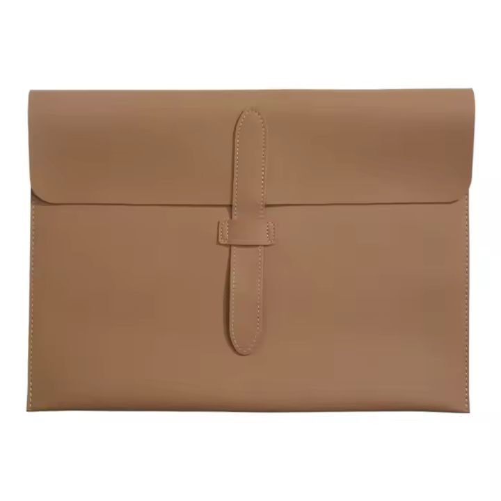 Carpeta de archivos de cuero A4 de gran capacidad, bolsa de documentos de cuero de negocios gruesa impermeable, bolsa de carpeta de archivos portátil con hebilla de cuerda - 1