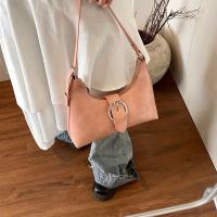 Bolso de hombro en forma de media luna, bolso hobo de piel sintética, bolso de mano de color sólido con cierre de cremallera, forro de poliéster, limpieza en seco profesional o lavado a mano, para mujer - details 3