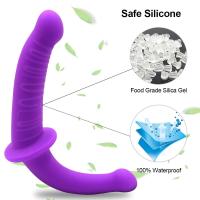 Leten U forma grande realista consolador vagina anal mujeres gay lesbianas doble extremo dong juguetes sexuales artificiales - details 1