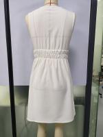 Vestido de mujer 25 primavera y verano nuevo vestido reductor de cintura sin mangas con cuello en V informal cómodo - details 1