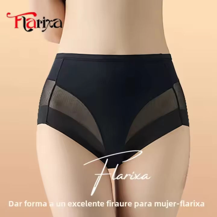 Ropa interior de malla de cintura alta, adecuada para modelos femeninos, cintura de seda helada, ropa interior de mujer elástica Ence - 1