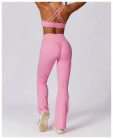 Conjunto de Yoga y Fitness para Mujeres Traje Deportivo de 2 Piezas Pantalones de Yoga de Cintura Alta y Sujetador Deportivo Racerback Material Exterior de Nylon Adecuado para Primavera/Verano - details 5