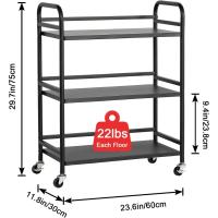 Carrito Cocina,Carro Auxiliar de Metálicos de 3 Niveles Cocina o Multiuso con Ruedas,para el hogar,60×30×75cm,Blanco - details 28