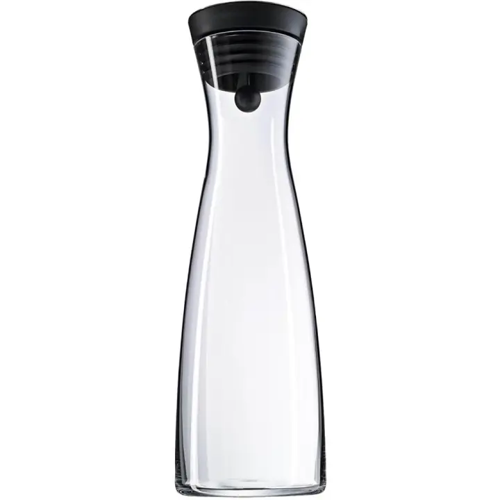 Basic - Botella de Agua de Cristal, 1,5L, Sistema de cierre, Altura 32,7 cm, Anchura 11,3 cm, Sin Accesorios, Negro - 1