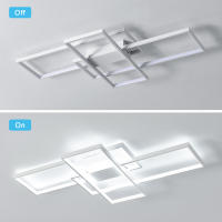 38W Plafón LED rectangular moderno, blanco, 90*50*9cm - luz blanca 6500K 220V - Iluminación Interior de Estilo Nórdico - Para Sala de estar, Dormitorio, Comedor, Salón - details 5