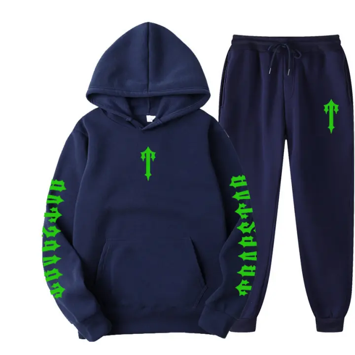 Nuevo traje de sudadera con capucha con estampado de letras a moda para hombres y mujeres, traje deportivo informal de moda - 1