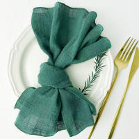 10 Uds. Servilletas de gasa hechas a mano, servilletas de tela de algodón de 30x30cm, servilletas de tela, toallas de mesa de gasa para fiesta de boda, conjunto de Baby Shower - details 7