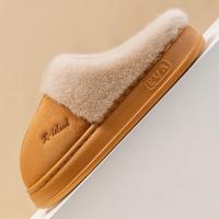 Nuevas zapatillas mullidas y concisas de estilo de pareja cálida de invierno para mujeres y hombres, chanclas suaves y acogedoras antideslizantes, zapatos de algodón para el hogar para mujer - details 12
