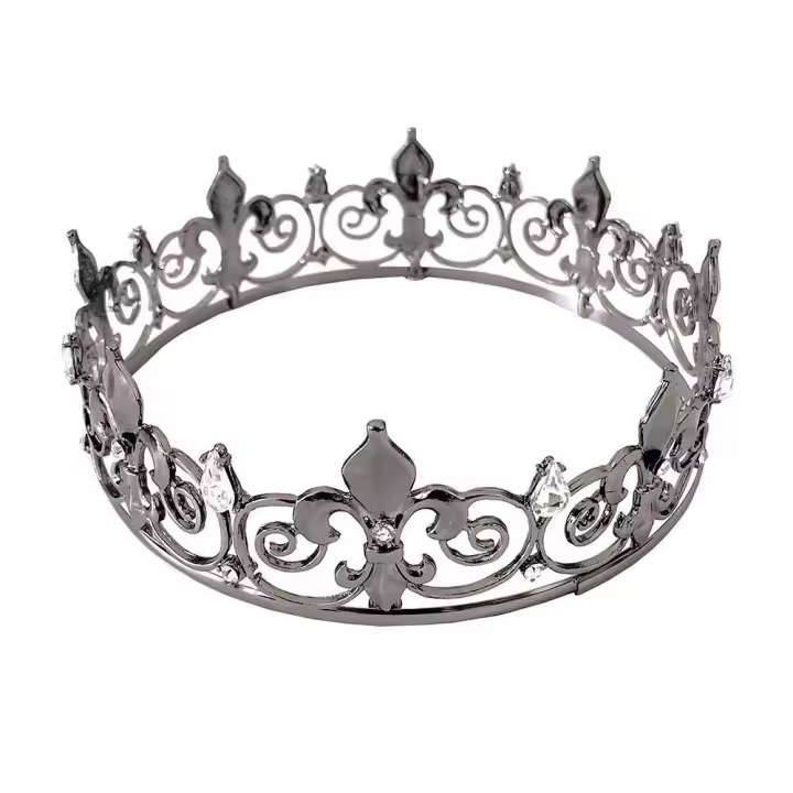 Corona de Rey Retro Diadema de Metal para Bar Mitzvah Accesorios de Cabello de Boda - 1