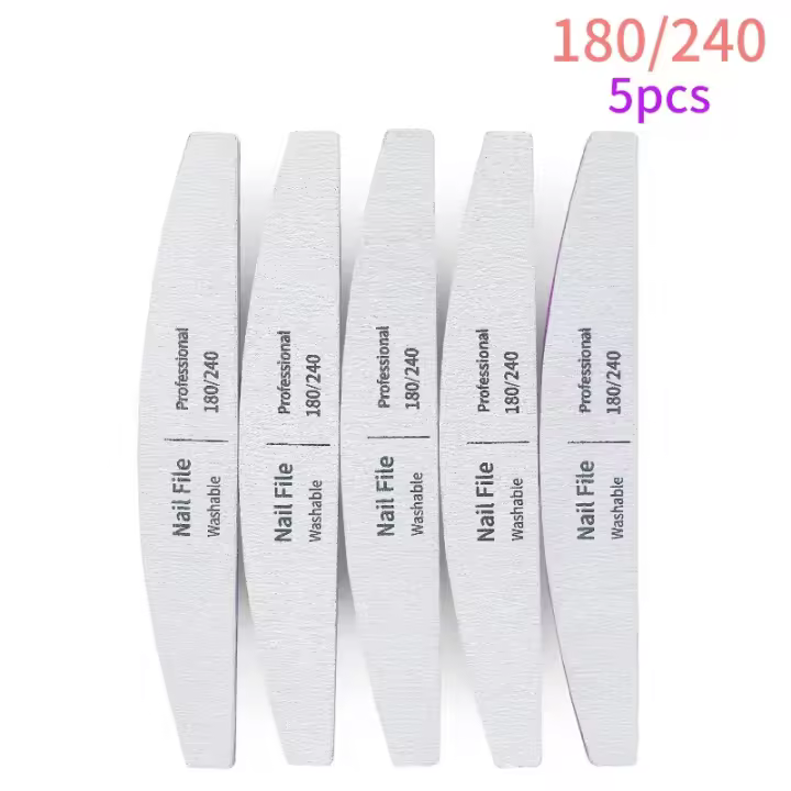 Lima de uñas 100 a 180, herramientas profesionales de esmeril para manicura, Gel de limas de papel de lija 240, juego de pulidores de uñas - 1