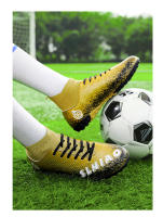 Zapatos de fútbol de marca para hombres, botas de fútbol de tobillo alto, hierba antideslizante al aire libre, zapatillas de deporte de partido de entrenamiento Multicolor, TF/FG - details 29