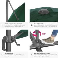 Parasol Ajustable para Protección UV Ventilación Superior Ideal para Jardín, Terraza Exterior, Patio - details 27