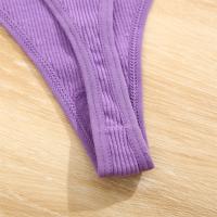 4 Uds., ropa interior lisa de algodón a rayas para mujer, bragas sexis con cintura en V, Tanga para mujer, Bikini cómodo y suave con espalda en T, M-XL - details 16