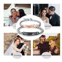 Pulseras de pareja de acero inoxidable para hombres y mujeres, conjunto de joyería a juego, regalo para amante, su Reina, su Rey - details 1