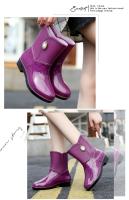Botas De Lluvia Para Mujer Estilo Nuevo Invierno Media Calf Impermeables Antideslizantes Para Exteriores Y Cocina Zapatos De Goma Para Trabajo - details 11