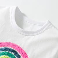 Nuevo traje para niños, ropa infantil linda de verano con arcoíris, traje de algodón puro para niñas - details 2