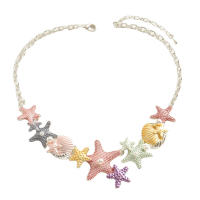 Collar largo de concha de estrella, conjunto con perlas, collar de cadena - details 4