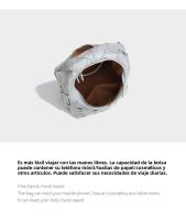 Bolso de Mano Tejido a Mano para Mujeres Lujo Ligero de Verano Blanco con Cuello Dorado - details 4